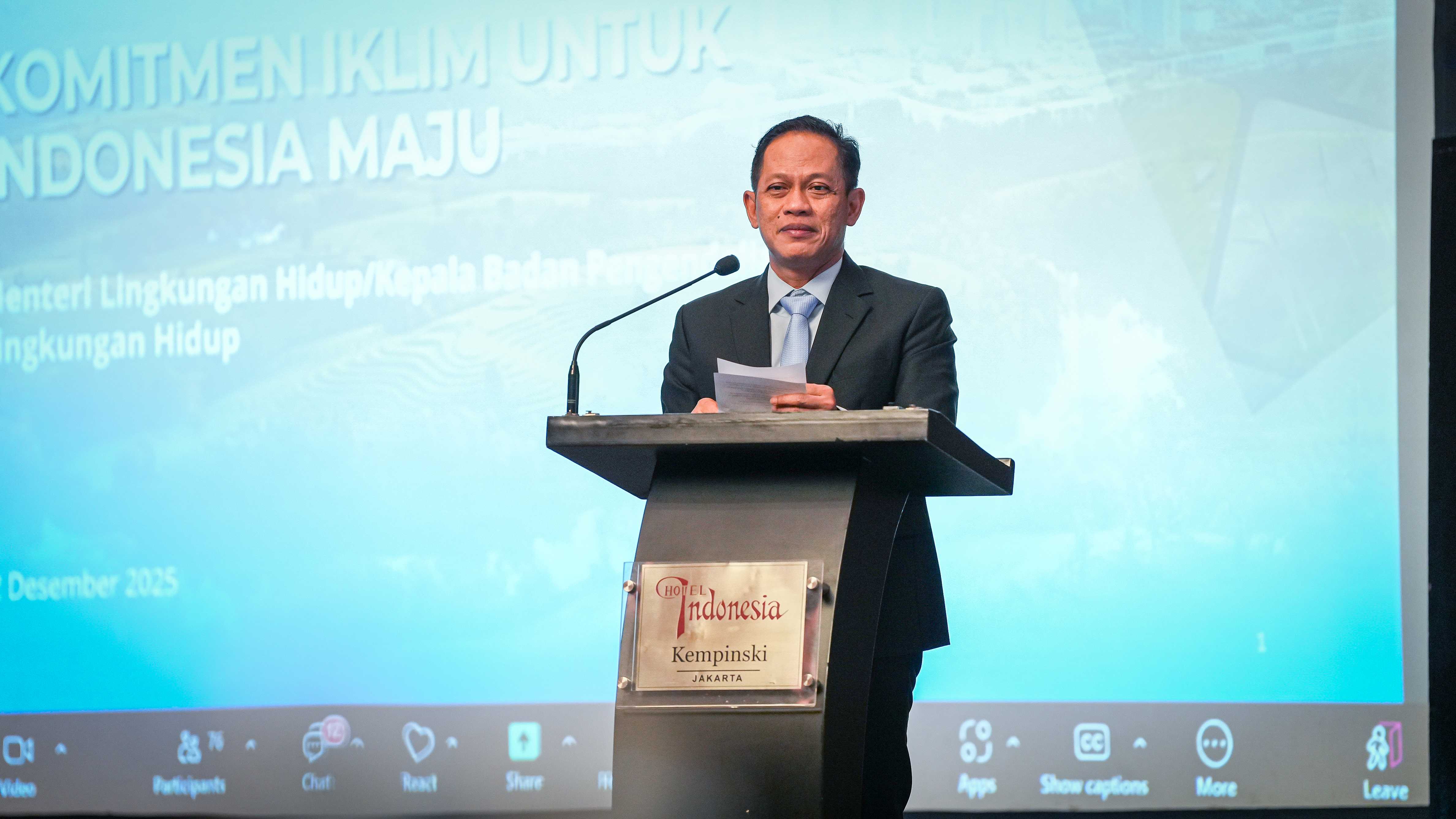 Menteri LH: Indonesia Tak Diam, Segera Implementasikan Aksi Iklim Pasca COP30