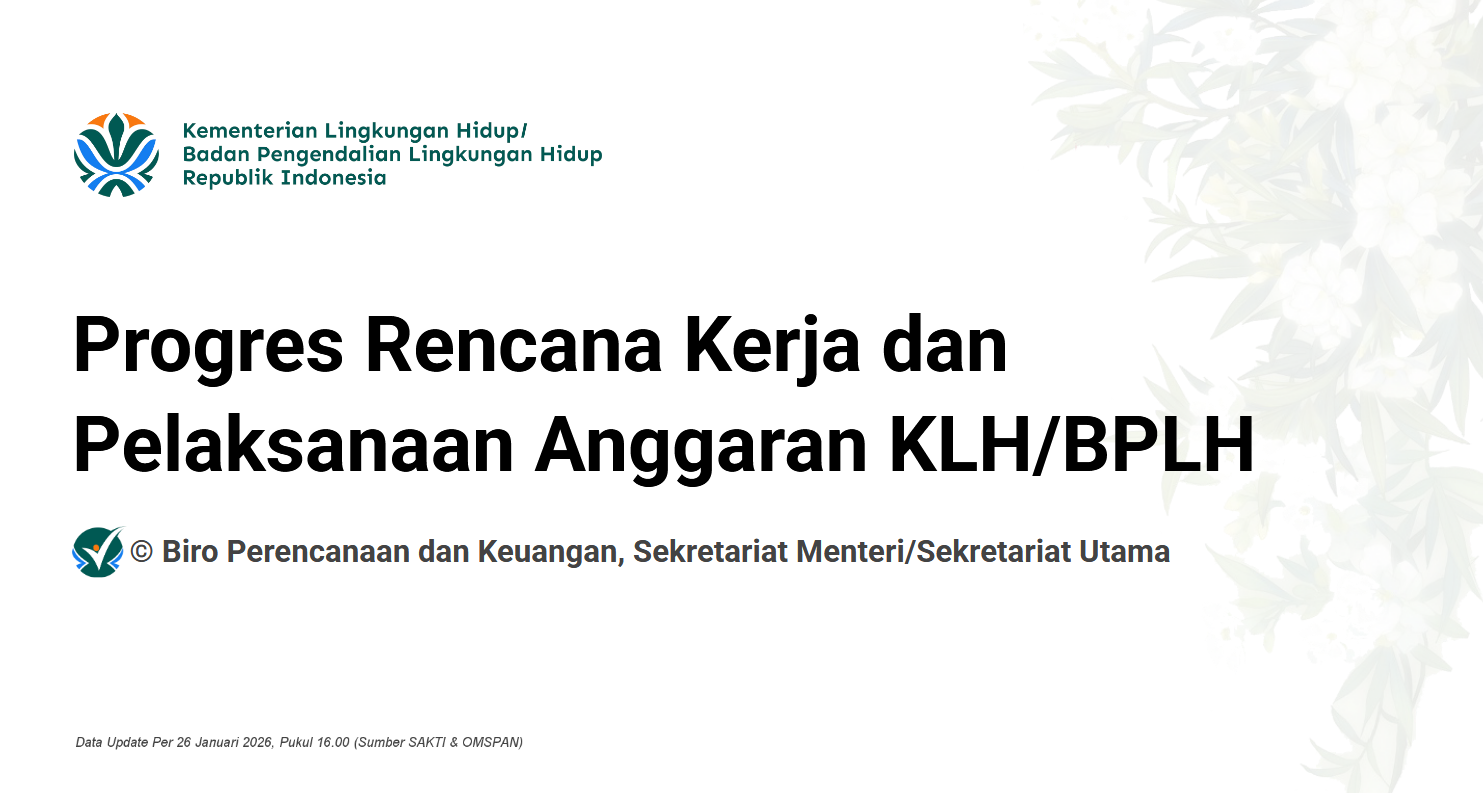Progres Rencana Kerja dan Pelaksanaan Anggaran KLH/BPLH